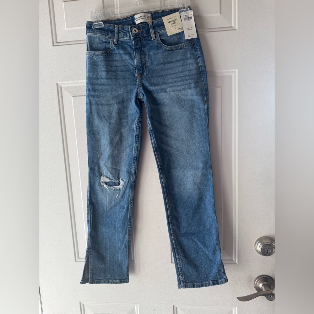 Abercrombie Fitch Girls straight Jean High rise with ankle slit